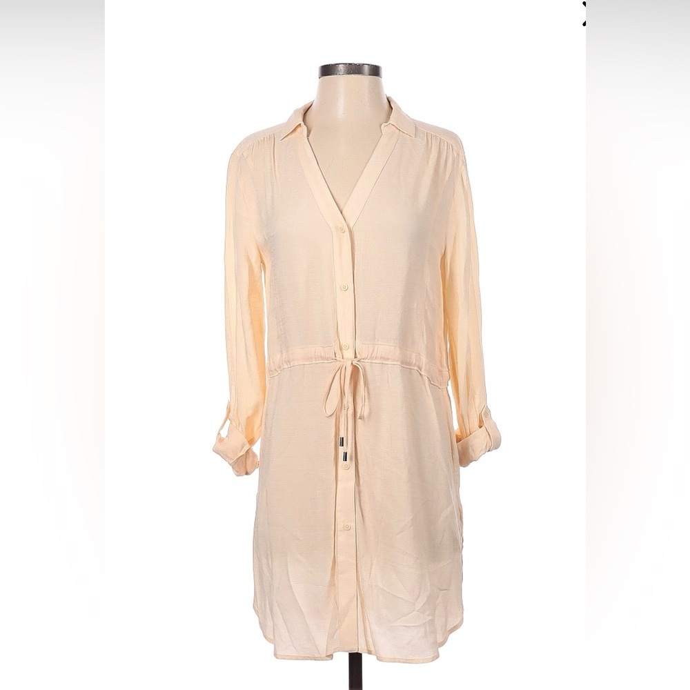Cream shirt dress / beach coverup